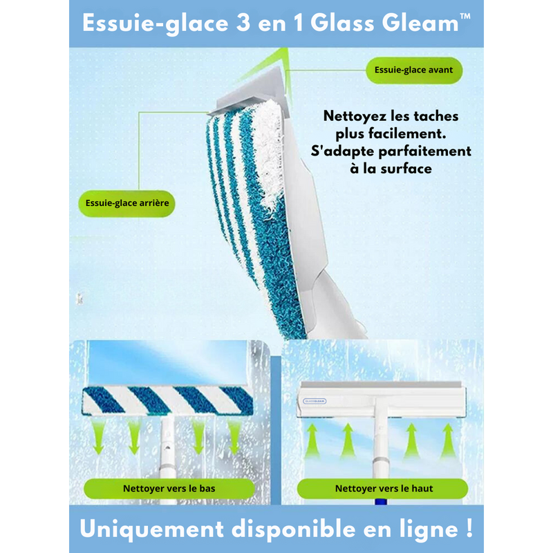 GlassGleam™ Essuie-glace 3 en 1 | Aujourd'hui seulement + 3 chiffons microfibre GRATUITS