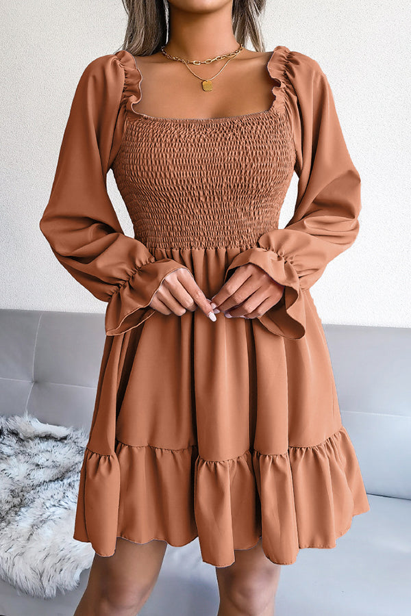 Amélie™ Mini robe à manches longues smockées