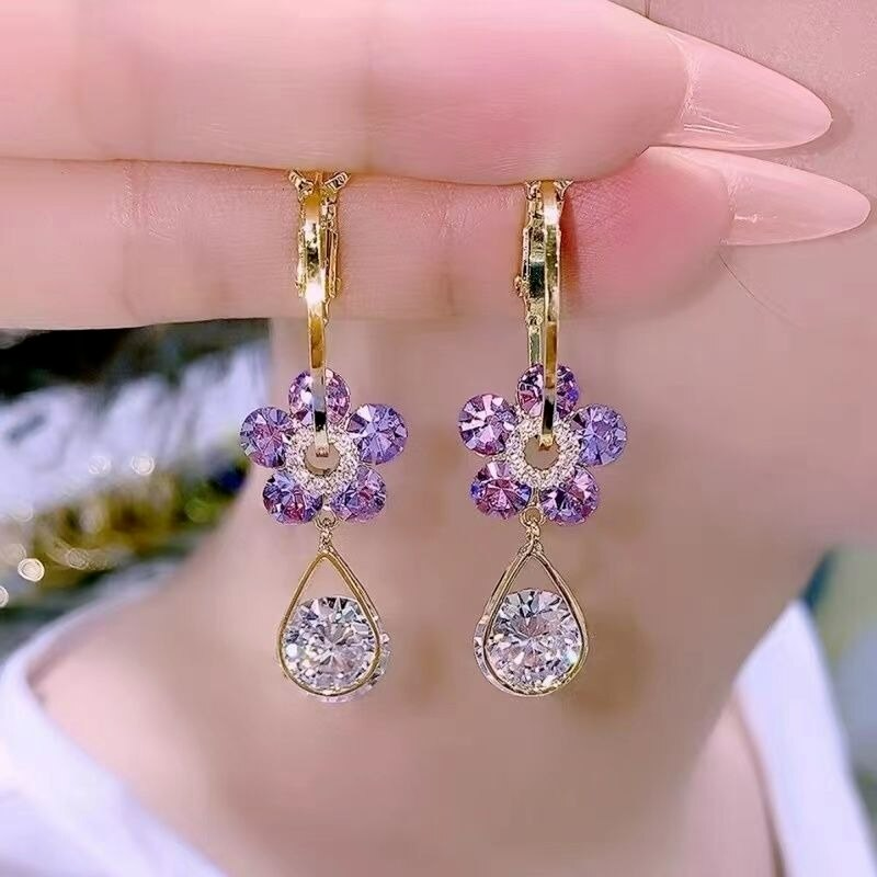 Azélie™ | Boucles d'oreilles fleur de Crystal